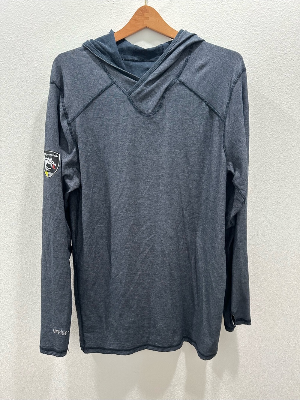 Dragonwear Pro dry tech shirt Men's Hooded Long-Sleeve Shirt with hood Charcoal
